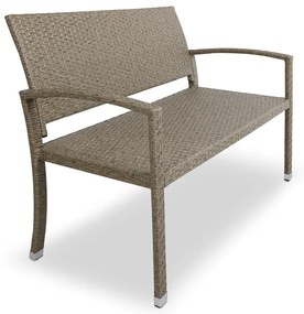 Casaria Záhradná lavica polyratan, 122x55x90cm béžovo-šedá