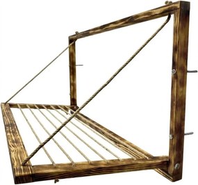 Sušiak na stenu - drevený, široký, tmavý, do kúpeľne, na balkón