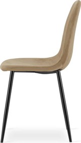 Jedálenská stolička PADVA zamatová hnedá / čierne nohy