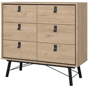 Nízka komoda v dekore duba v prírodnej farbe 102x99 cm Ry – Tvilum