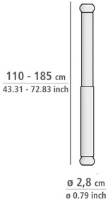 WENKO 24888100 - Sprchová tyč LUZ 185x2,8 cm nerez/lesklý chróm