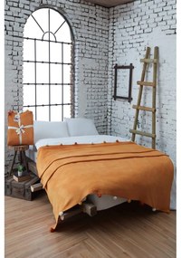 Fleecový pléd v horčicovej farbe 200x220 cm Pom Pom – Mijolnir