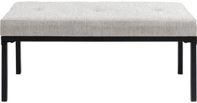 Moderná Lavica PERIDA 90x40 cm krémová, 100% polyester, nohy čierne