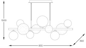 Zuma Line MD5918-10-EGN - Luster na lanku VILLA 10xG9/3,5W/230V zlatá