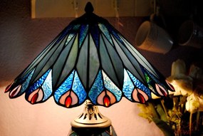 Stolní lampa Tiffany Peacock