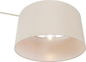 Stojaca lampa zlatá so svetlohnedým tienidlom 50 cm nastaviteľná - Editor