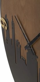 Nástenné hodiny City 60 cm hnedé/čierne