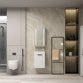 Erga Hana, zrkadlová galérka s LED osvetlením 40x70cm s integrovanou zásuvkou, biela, ERG-V05-HANA-4070-WH