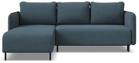 Modrá rozkladacia/s úložným priestorom rohová pohovka (ľavý roh) Luana – Makamii