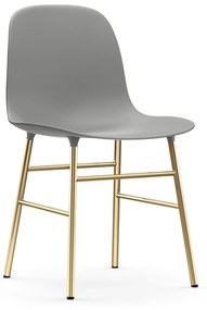 Stolička Form Chair – sivá/mosadzná