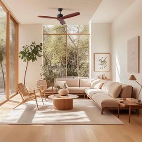 ZEVENTI - stropni ventilator CUENCA Wi‑Fi Tuya črna/hrast + daljinski upravljalnik