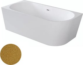 Besco Akrylátová voľne stojaca rohová vaňa Zoya Glam Z 150x75 (170x80) biela/zlatá BESCO-Typ výpuste: Click-Clack s prepadom, grafit, BESCO-Rozmery: …