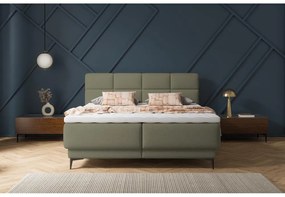 Manželská kontinentálna posteľ 180 cm Riviera 180 (s roštom a matracom) (s úl. priestorom) (zelená + čierna). Vlastná spoľahlivá doprava až k Vám domov. 1099640