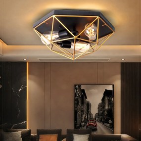 Toolight Toolight, stropné svietidlo 3xE27 APP1094-3C, čierna-zlatá, OSW-04410