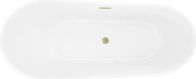 Mexen Dora, voľne stojaca vaňa 150 x 75 cm, biela, zlatý matný prepad, 52071507500-55