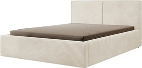 Posteľ Inez 180x200 cm, krémová štruktúrovaná látka