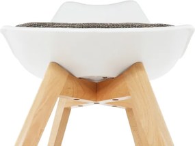 Jedálenská stolička Damara - biela / hnedá / buk