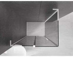 Mexen Velar L, sprchový kút s posuvnými dverami 100 x 110 cm, 8mm šedé sklo, biela matná, 871-100-110-43-20