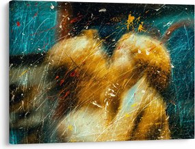 Obraz - Bozkávajúci sa anjeli (70x50 cm)