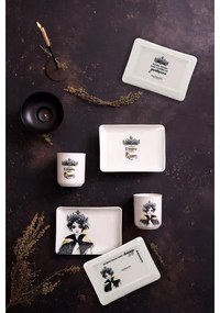 4-dielna jedálenská súprava, čierna/biela, porcelán