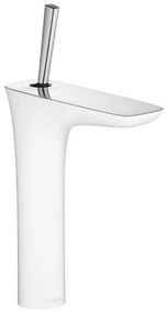 Hansgrohe PuraVida, páková umývadlová batéria 200 s odtokovou súpravou Push-Open, biela/chrómová, HAN-15081400