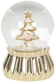 Malé zlaté sněžítko so snehuliakom - Ø 4 * 6 cm