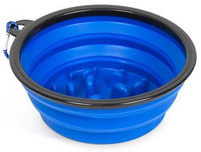 Skladacia miska - proti hltaniu - modrá - 1000 ml