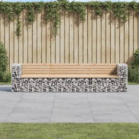 Záhradná lavica gabiónový dizajn 287x71x65,5 masívna borovica 3196251