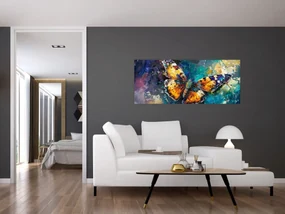 Obraz - Motýľ, olejomaľba (120x50 cm)
