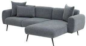 Rohová sedacia súprava do tvaru L PISA, sivá, pravé prevedenie