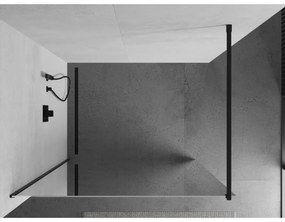 Mexen Kioto sprchová zástena 90x200 cm 8 mm, čierny profil, sklo efekt zrkadla, 800-090-101-70-50