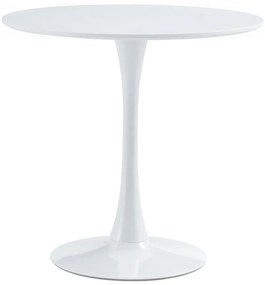 Jedálenský stôl, okrúhly, biela matná, priemer 80 cm, REVENTON NEW