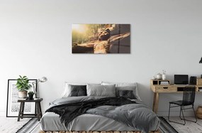 Sklenený obraz Ježiš z dreva 120x60 cm