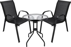 JU Sada 2 skladacích stoličiek FIESTA + stolík s priemerom 60 cm