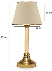 Stolní lampa Denis béžová/zlatá