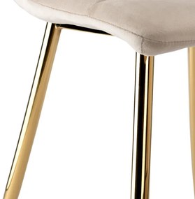 Jedálenská stolička DENVER zamatová, zlatá / béžová