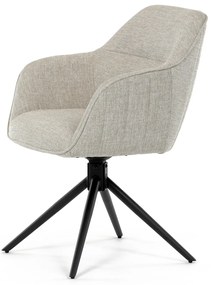 Autronic - Židle jídelní a konferenční, krémová látka, černé kovové nohy, otočný mechanismus - HC-536 CRM2 AKCE