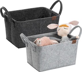 Kela Úložný kôš s ušami Fay, 35 x 25 cm, tm. sivá