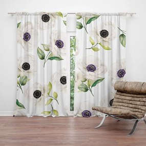 Sablio Záves Biele sasanky: 2ks 140x250cm