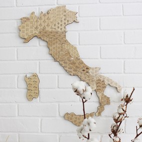 Nástenná drevená mapa Talianska