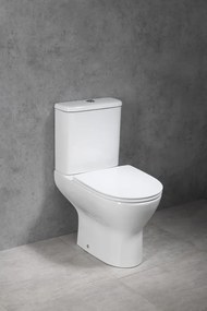 Bruckner, DARIO RIMLESS WC kombi misa s nádržkou, spodný/zadný odpad + sedátko, biela, 201.431.4