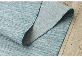 Behúň SIZAL PATIO model 3069 ploché tkanie , Marocká mriežka, akva modrá / béžová Veľkosť: 97 cm