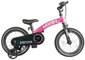 Detský bicykel Miniby 14" ružový