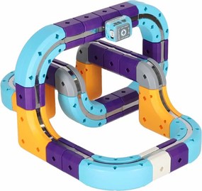 KIK Magnetické stavebné kocky s dráhou a autíčkom, 54 dielov