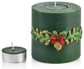 Vánoční svícen Girlanda 12 cm zelený