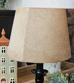 Svetlo hnedé tienidlo na lampu z hovädzej kože - Ø 20* Ø 15*15cm