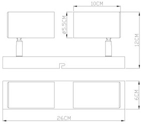 Globo 57911-2P - Bodové svietidlo ROBBY 2xGU10/25W/230V oranžová