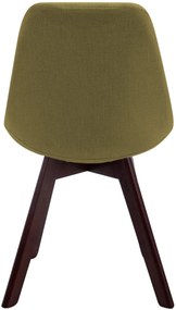 Stolička Borne V2 - látka, drevené nohy orech - Zelená