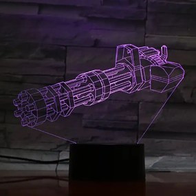 3Dmix 3DL-BSC026 – 3D LED nočná lampa - Minigun