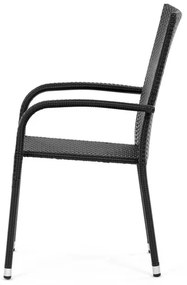 Autronic BONTEC Záhradná stolička, kov, polyratan, čierna, AZC-S2113 BK Farba: Čierna